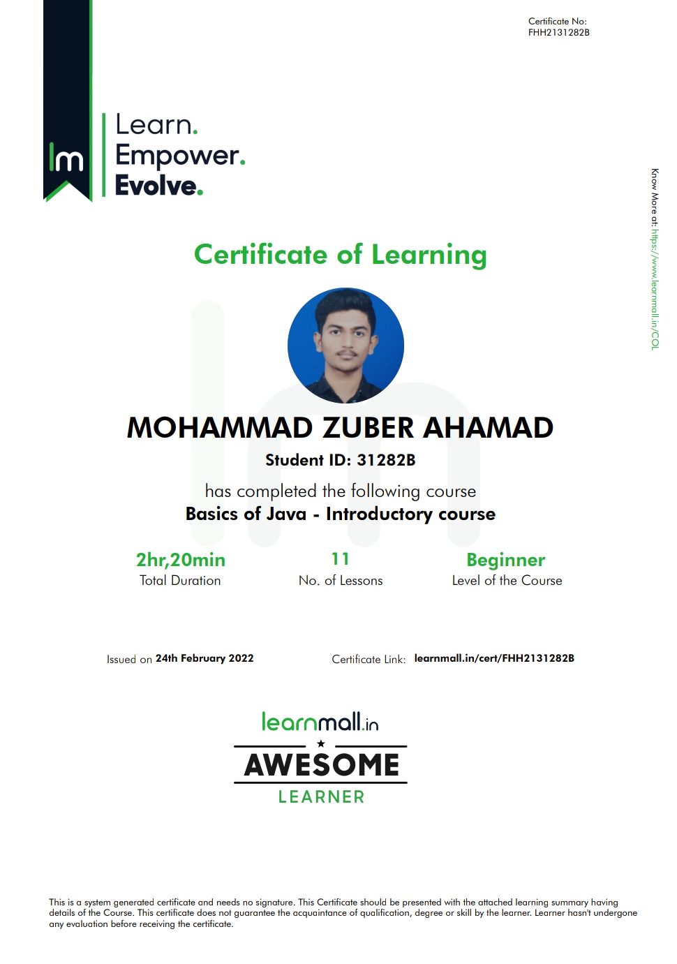 Certificate 6