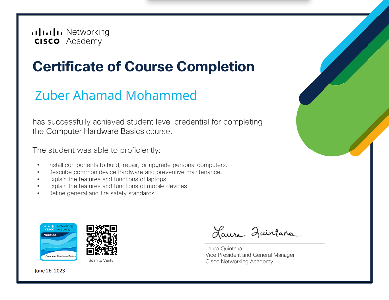 Certificate n3
